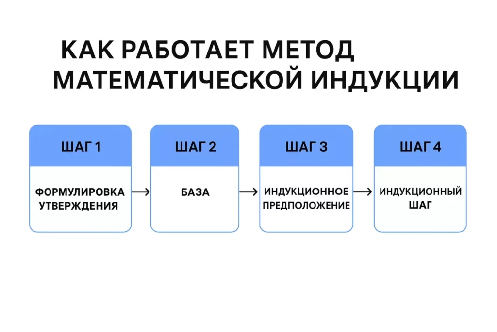 пошаговый процесс математической индукции