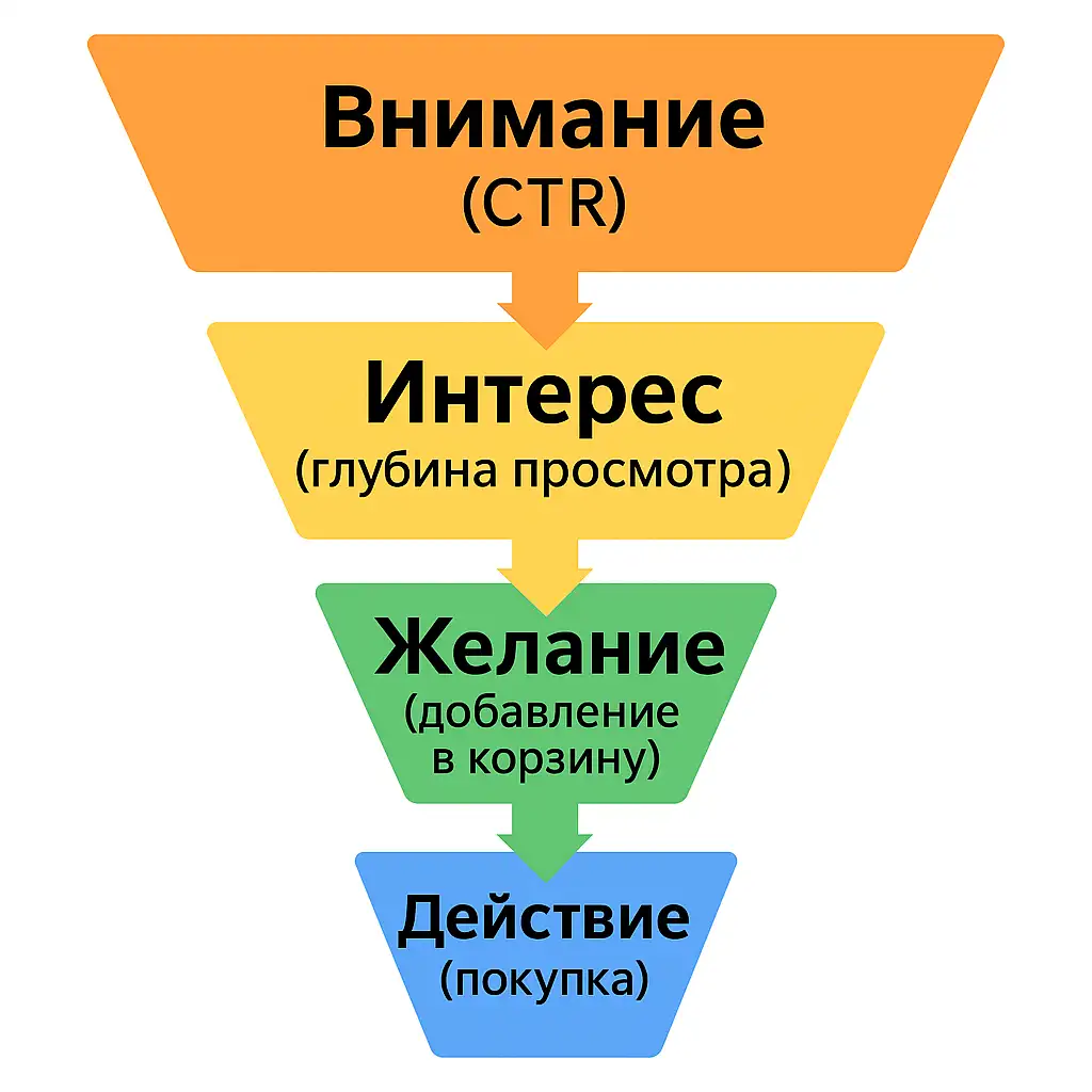 CTR находится в структуре воронки продаж