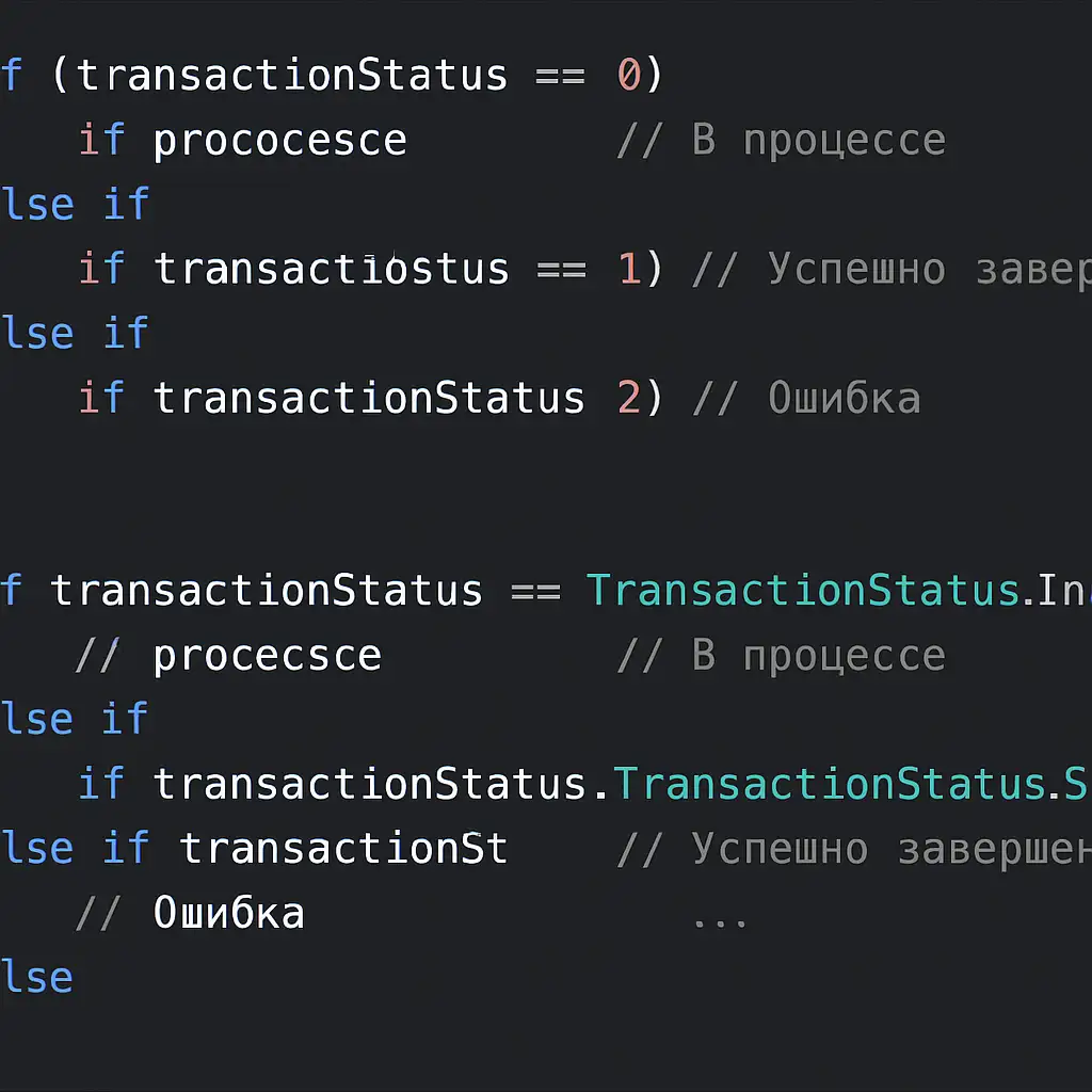 enum улучшает читаемость и поддержку кода