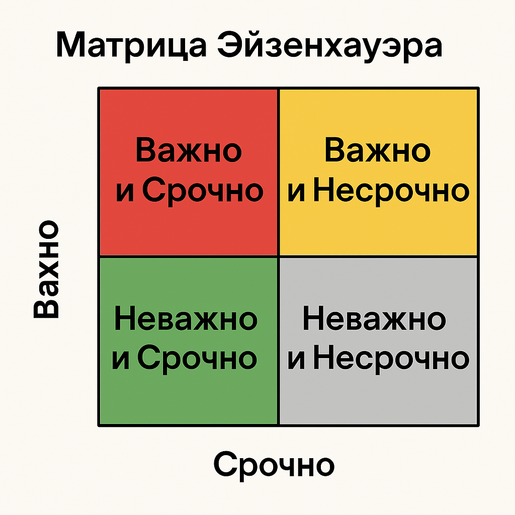 образец матрицы эйзенхауэра