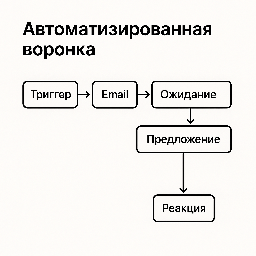 упрощённая структура автоматизированной маркетинговой воронки