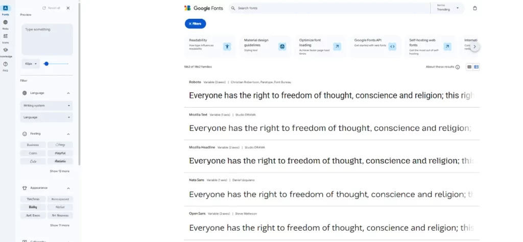 google fonts