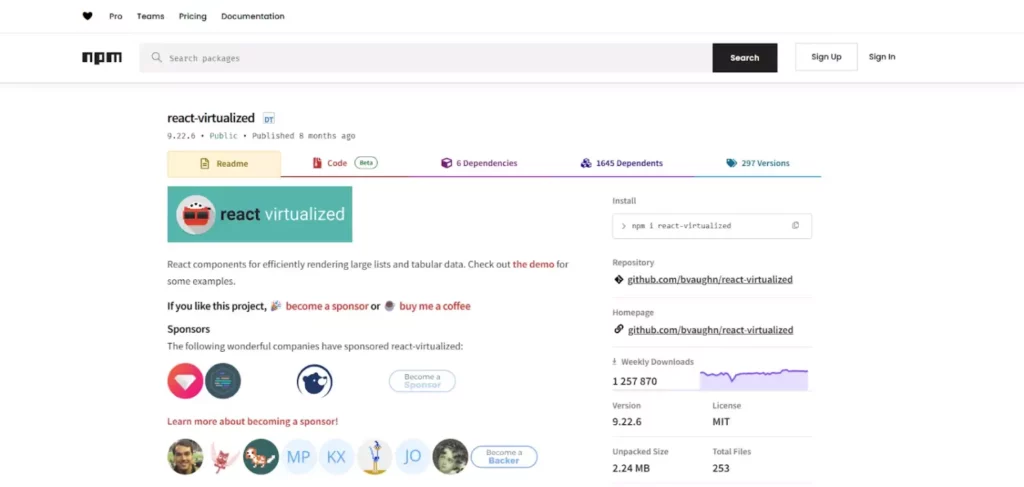 react virtualized