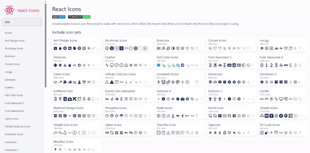 react icons