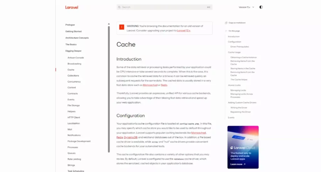 skrinshot-oficzialnoj-dokumentaczii-laravel-cache