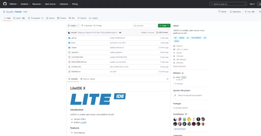 Интерфейс LiteIDE