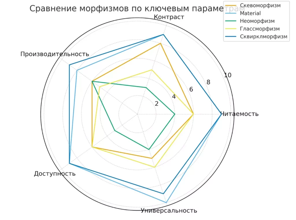 сравнительная диаграмма морфизмов