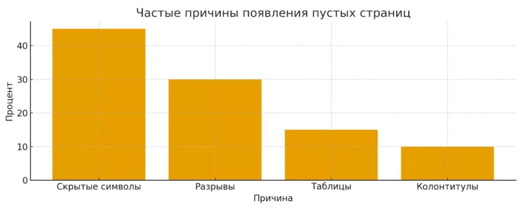 причины пустых страниц