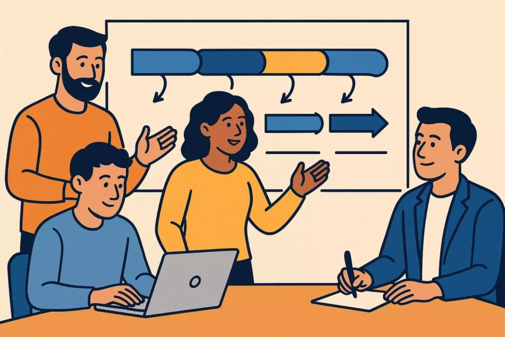 люди обсуждают пайплайн