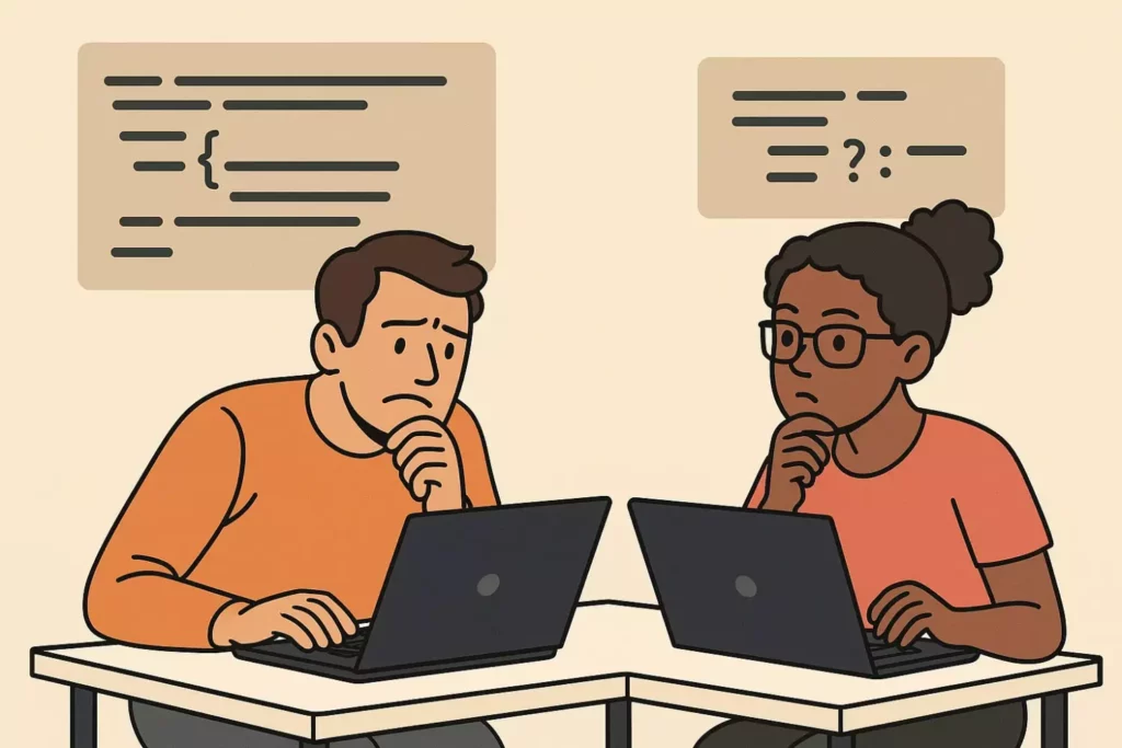 два программиста за ноутбуками