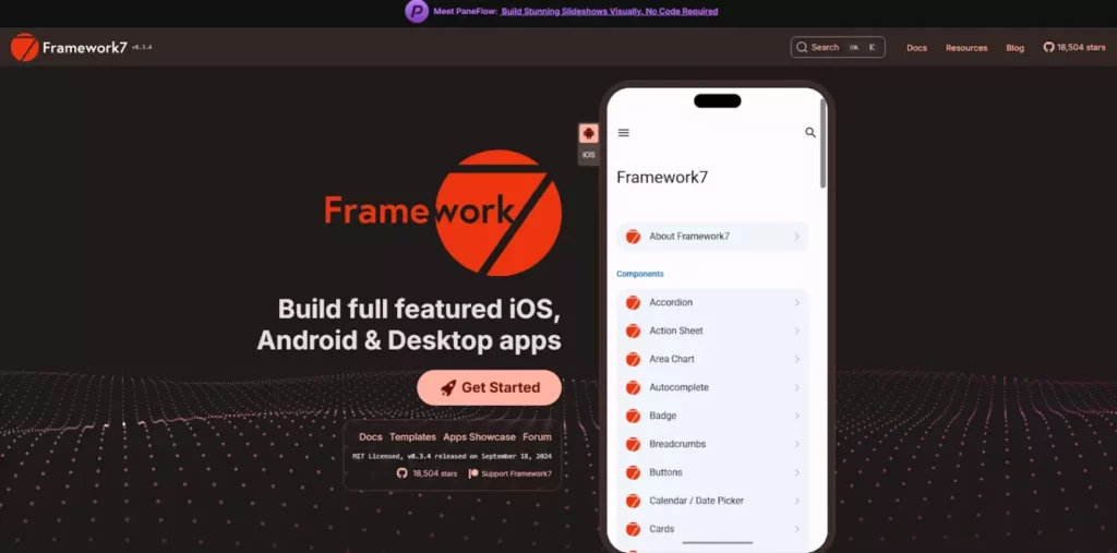 Framework7 официальный сайт