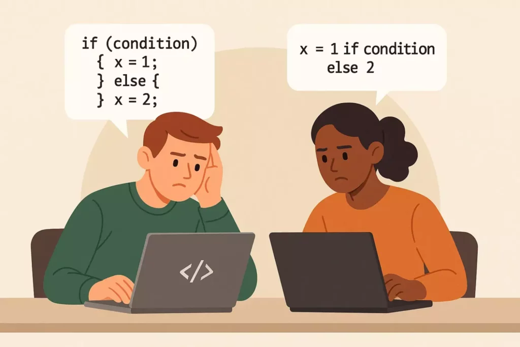 два программиста сравнивают код