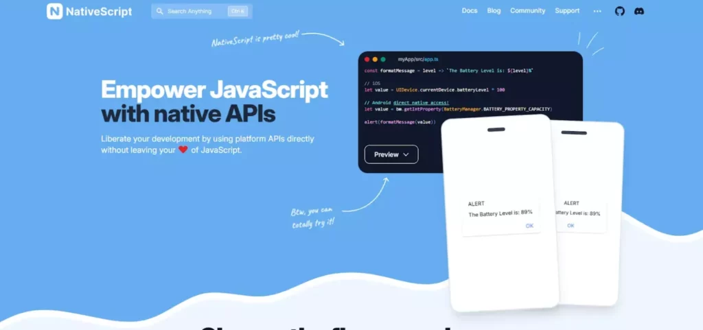 NativeScript официальный сайт