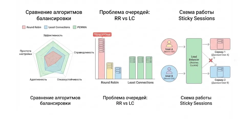 сравнения алгоритмов балансировки