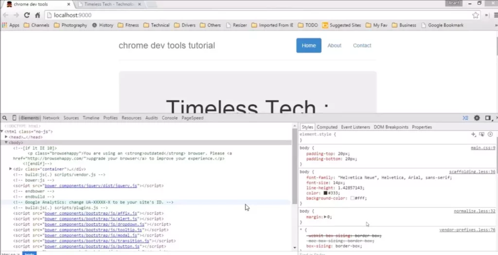 Интерфейс девтулс