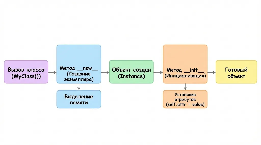 .Диаграмма создания объекта в Python