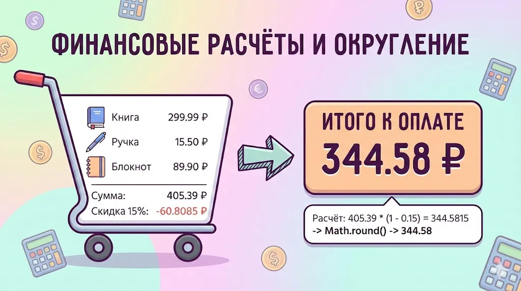 Округление цены в корзине.