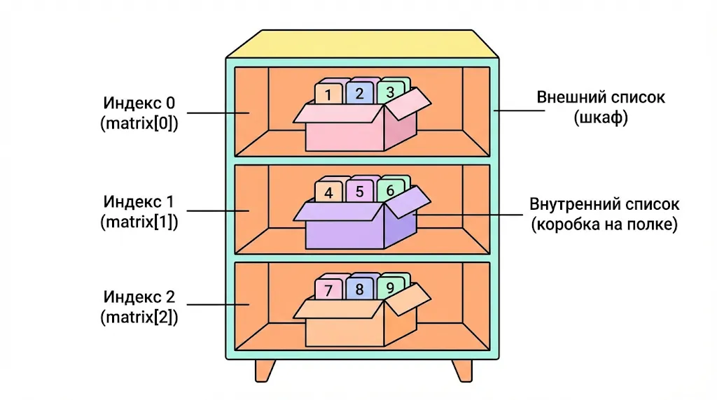 Шкаф с коробками