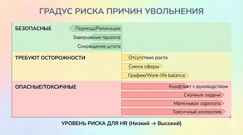 Градус риска причин увольнения