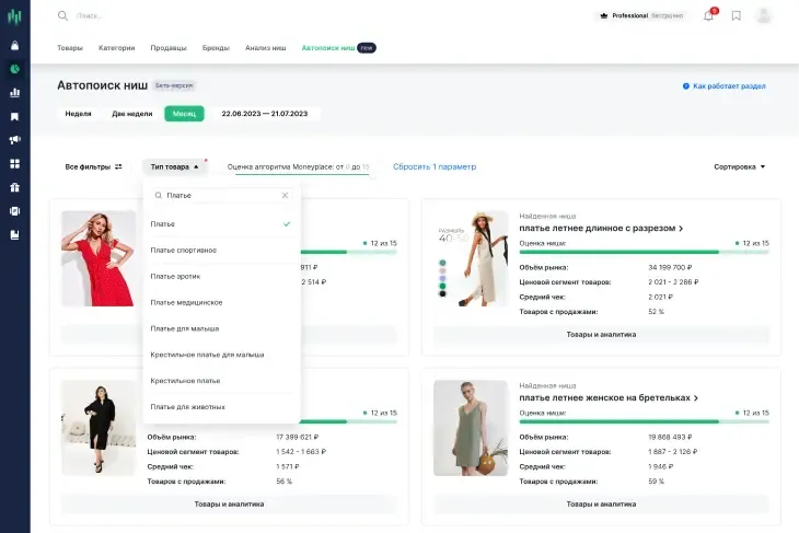 автопоиск ниш