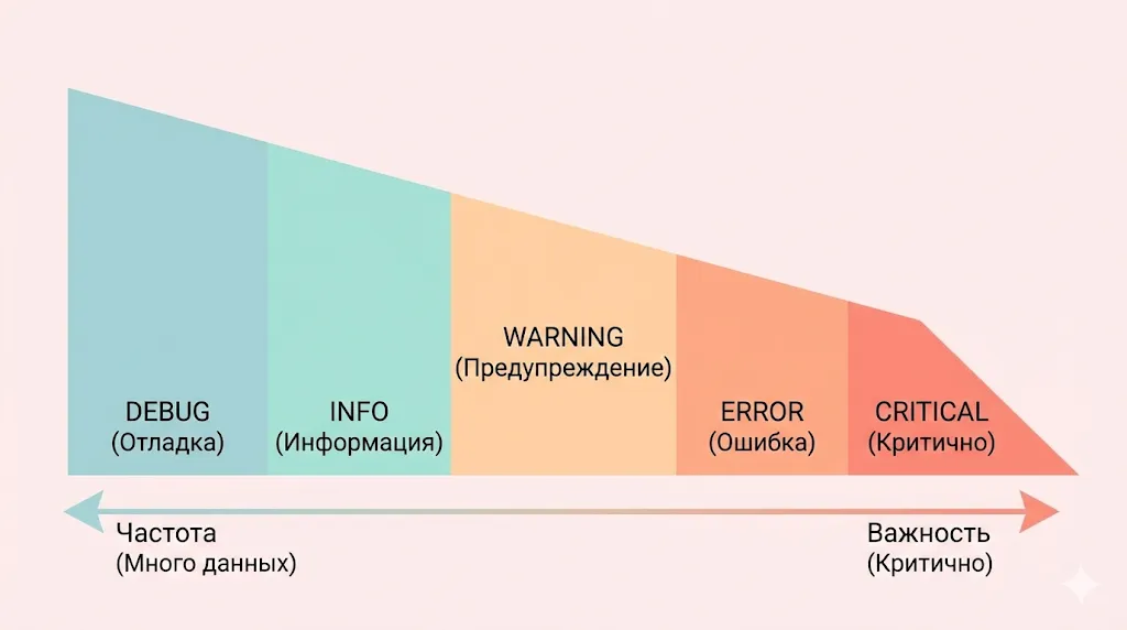 Диаграмма уровней логов.