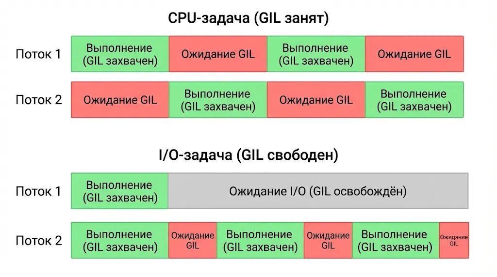 CPU против I/O задач.