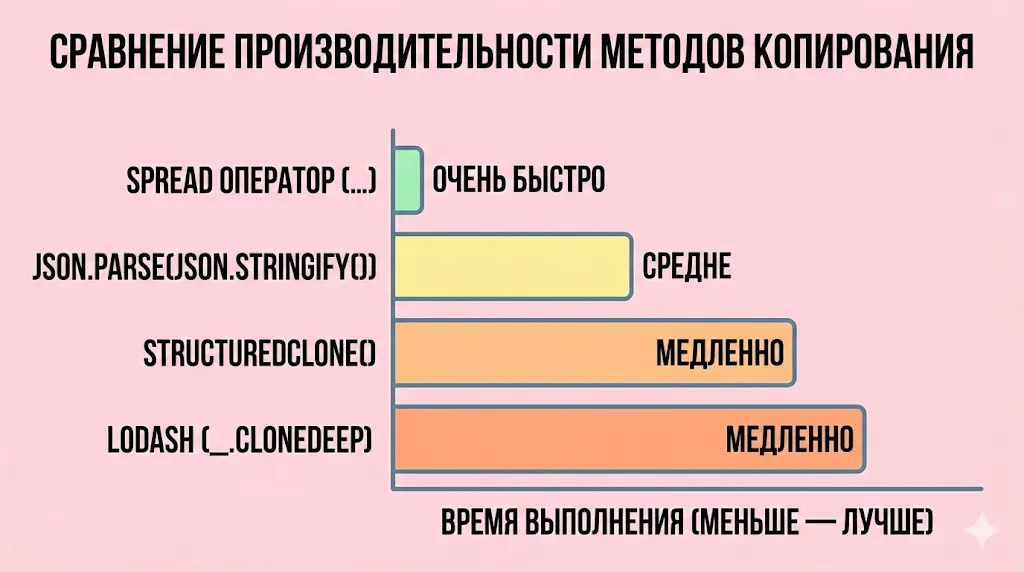Сравнение производительности методов копирования.