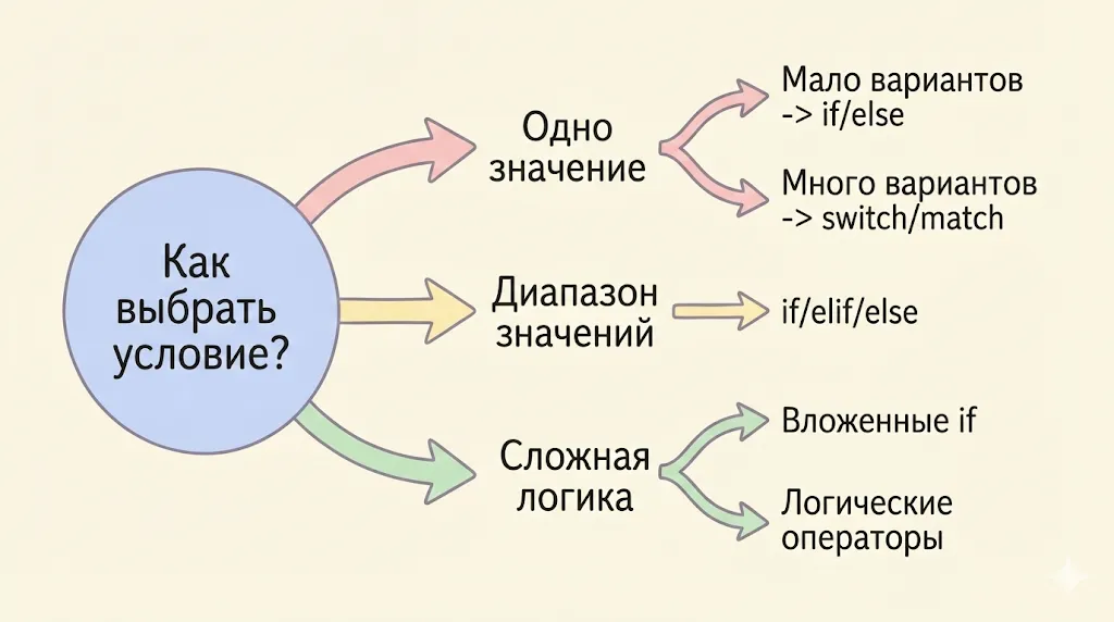 Схема выбора условного оператора