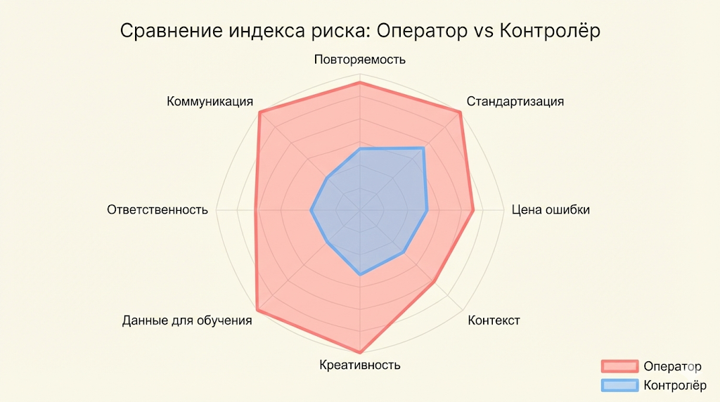 Радарная диаграмма сравнения рисков.