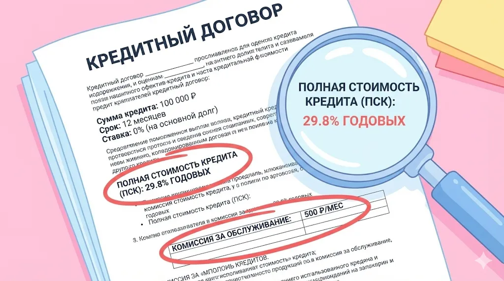 Страница кредитного договора 