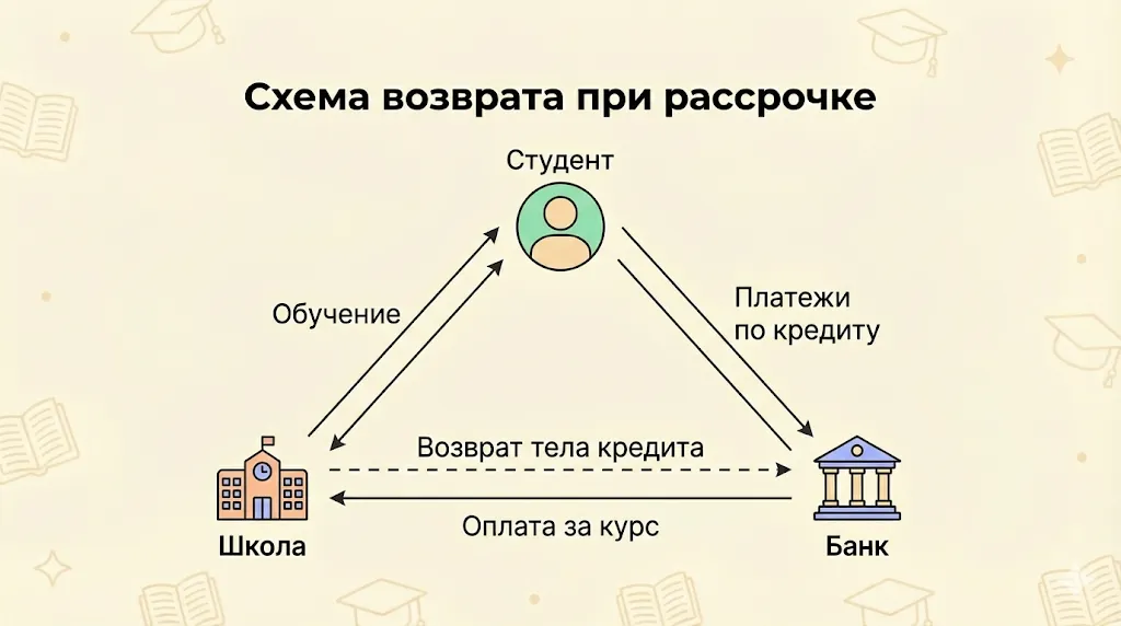 Схема возврата при рассрочке. 