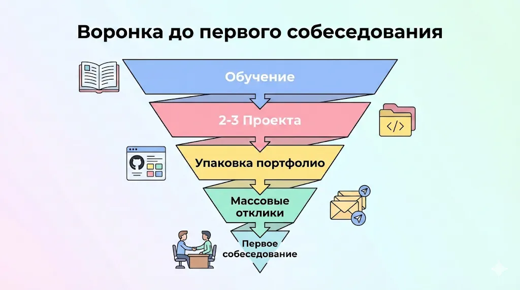 Схема «Воронка до первого собеса»