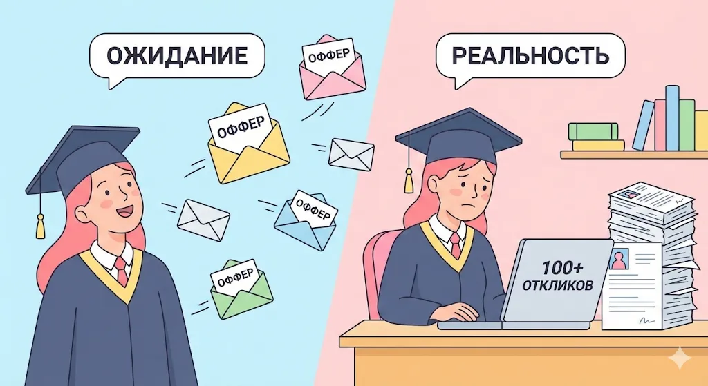 Ожидание и реальность поиска работы.