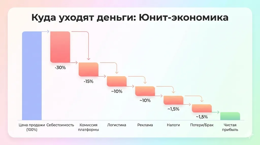 Каскадная диаграмма юнит-экономики