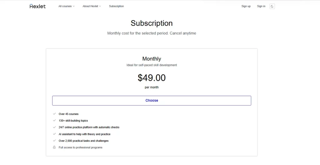 подписка хекслет 
