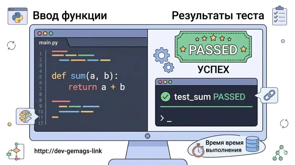 Иллюстрация pytest УСПЕХ.