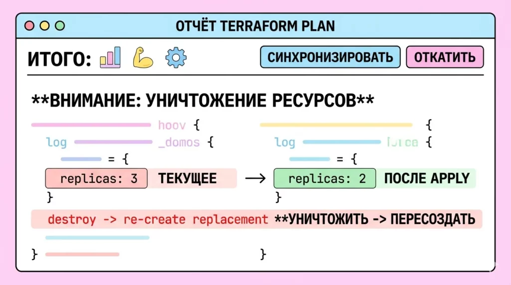 Результат terraform plan.