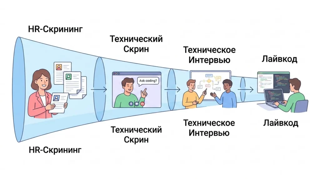 Воронка найма разработчика.