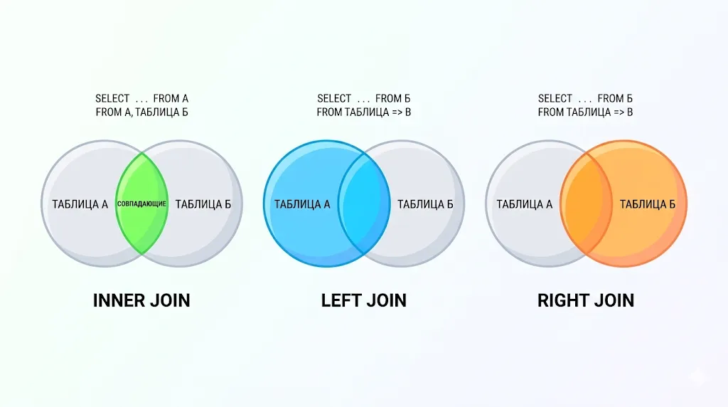 SQL JOIN типы.
