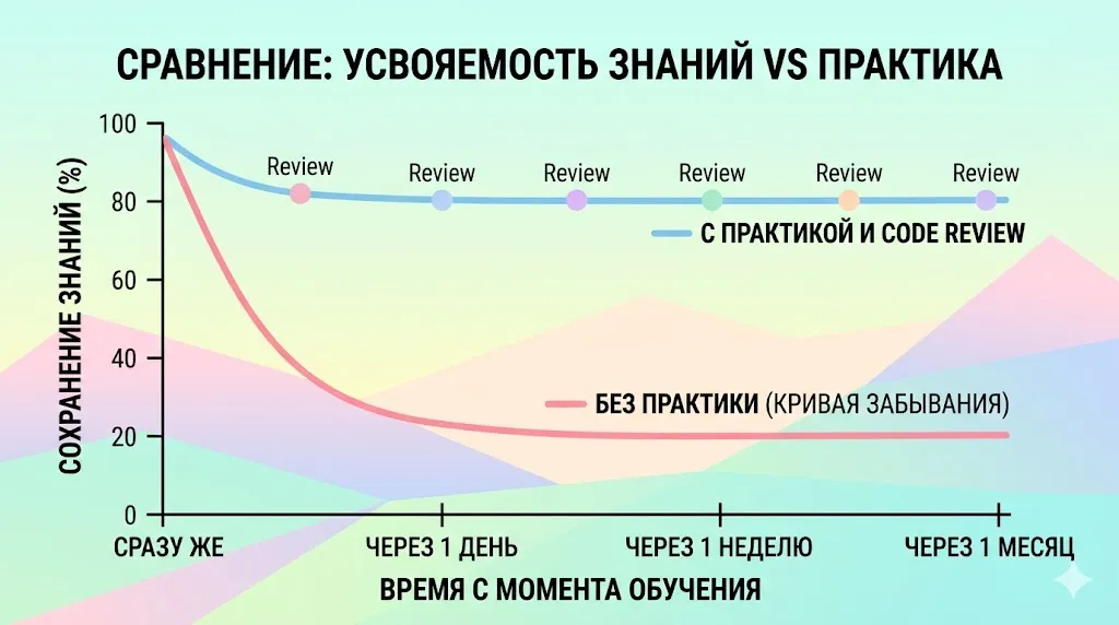 График: усвоение знаний.