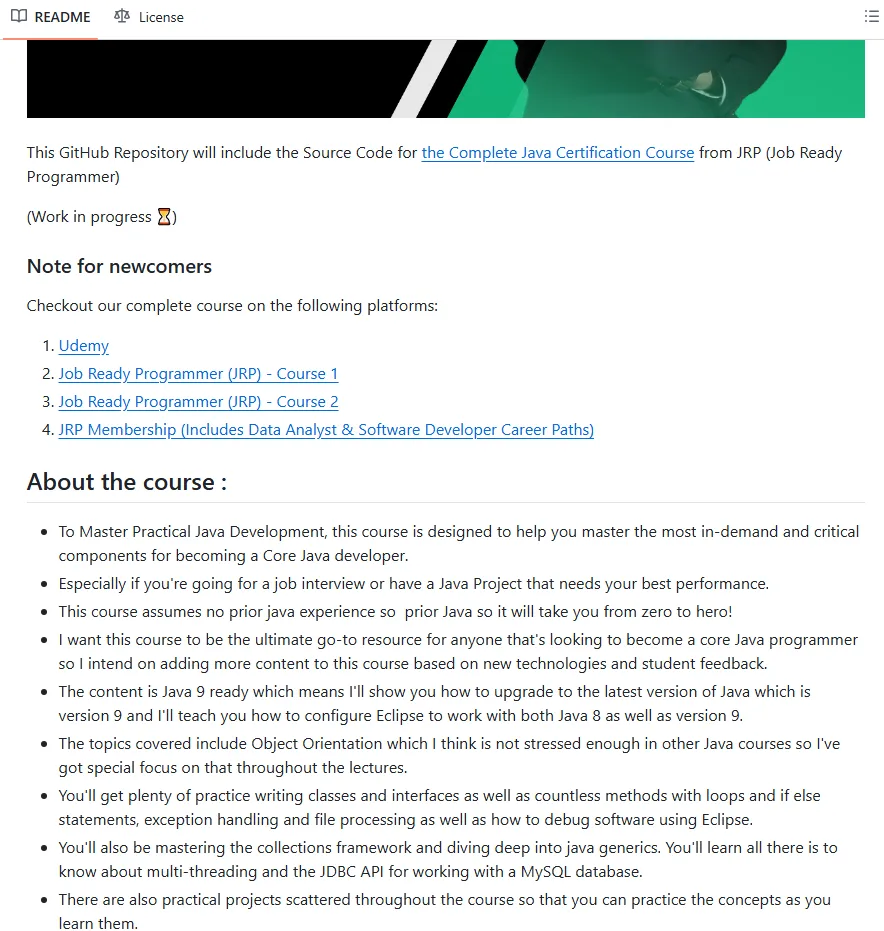 Открытый README проекта.
