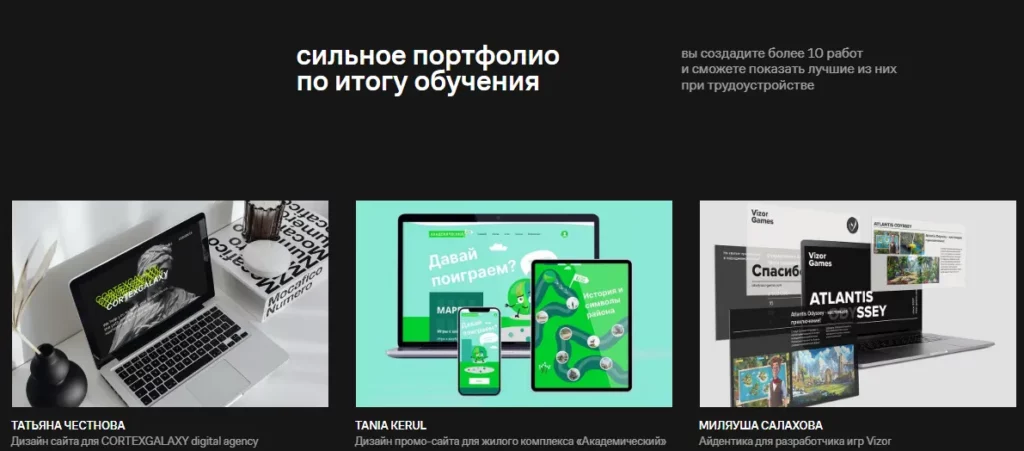 Примеры портфолио студентов